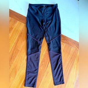 Mondetta Legging Dark Purple With Sheer Mesh Design Women Leggings Pant Size S